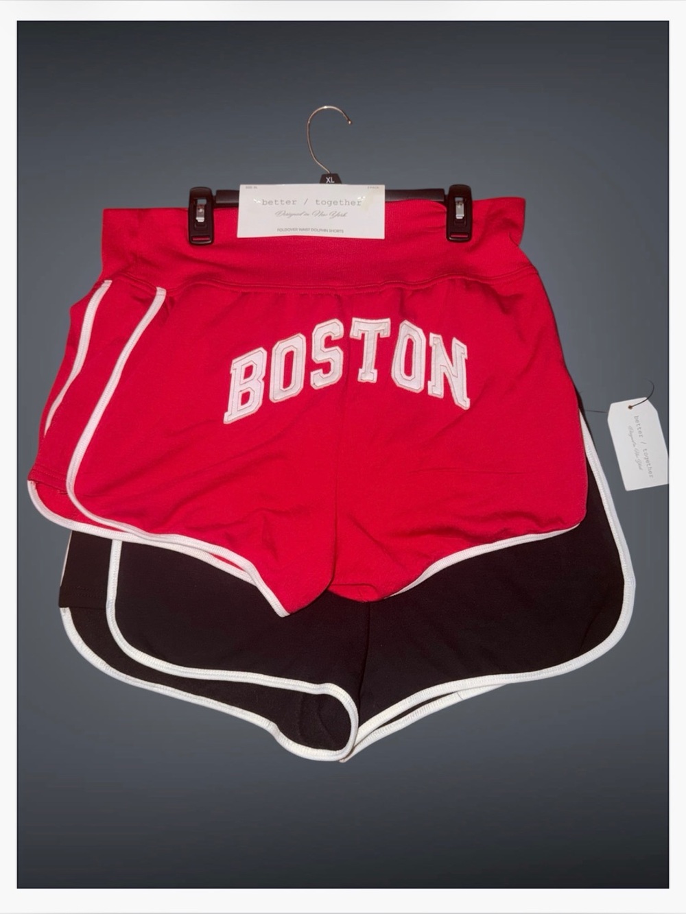 *new* Better Together 2 Pack Red & Black Dolphin Shorts